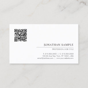 Tarjeta De Visita Código QR de plantilla Minimalista elegante modern