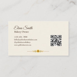 Tarjeta De Visita Código QR de productos horneados de Golden Harvest