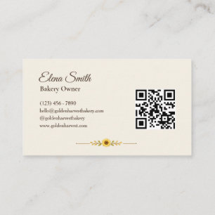 Tarjeta De Visita Código QR de productos horneados de Golden Harvest