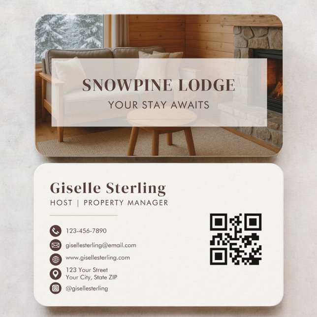 Tarjeta De Visita Código QR de propiedad de alquiler de invierno (Subido por el creador)