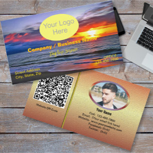 Tarjeta De Visita Código QR de Puerto Sunset 1739