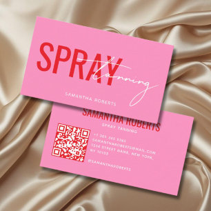 Tarjeta De Visita Código QR de pulverización de bronceado moderno ro
