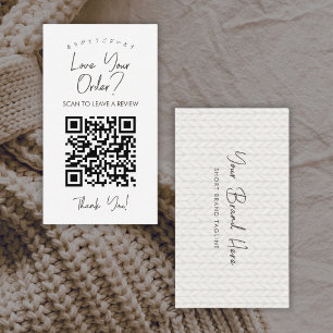 Tarjeta De Visita Código QR de punto de hilo blanco simple Deja una