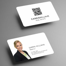 Tarjeta De Visita Código QR de Realtor Inmobiliario Elegante minimal
