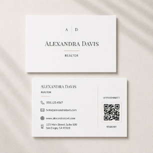 Tarjeta De Visita Código QR de Realtor Mínimo