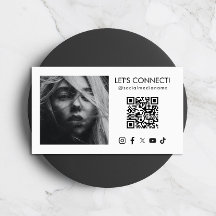 Código QR de Redes Sociales Agregar Foto Blanco