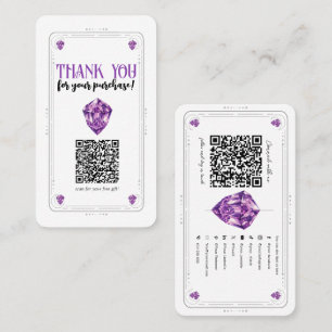 Tarjeta De Visita Código QR de redes sociales de cristal de amatista