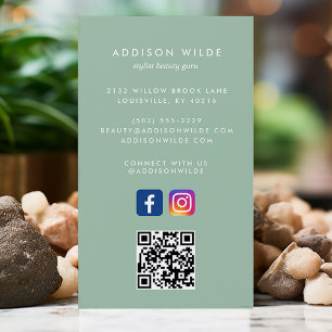 Tarjeta De Visita Código QR de redes sociales de Dusty Mint Instagra