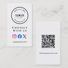 Tarjeta De Visita Código QR de redes sociales empresariales sitio we