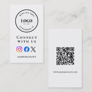 Tarjeta De Visita Código QR de redes sociales empresariales sitio we