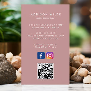 Tarjeta De Visita Código QR de Redes Sociales Instagram Facebook Ros
