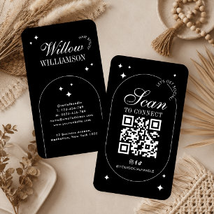 Tarjeta De Visita Código QR de Redes Sociales Logotipo de Letra Scri