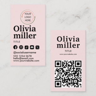 Tarjeta De Visita Código QR de Redes Sociales Modernas   Retrato Min
