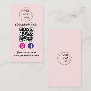 Tarjeta De Visita Código QR de Redes Sociales Modernas   Retrato Min