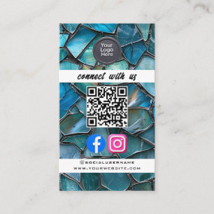 Tarjeta De Visita Código QR de Redes Sociales Moderno Minimalista El
