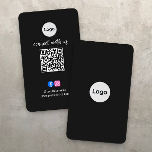 Tarjeta De Visita Código QR de Redes Sociales Moderno Minimalista El