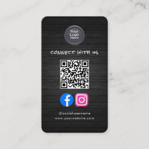 Tarjeta De Visita Código QR de redes sociales Moderno Pro Minimalist