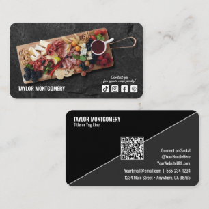 Tarjeta De Visita Código QR de redes sociales para catering