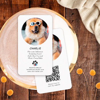 Tarjeta De Visita Código QR de redes sociales para foto de perro bla