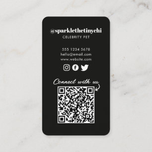 Tarjeta De Visita Código QR de redes sociales para perro con foto pe