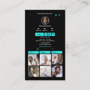 Tarjeta De Visita Código QR de redes sociales Turquesa TikTok