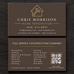 Tarjeta De Visita Código QR de Reparación y Renovación del Hogar Bro