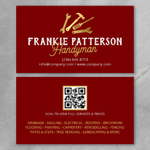 Tarjeta De Visita Código QR de reparaciones y mantenimiento de Red G