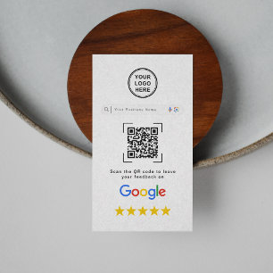 Tarjeta De Visita Código QR de reseña de Google elegante y moderno