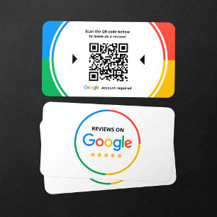 Tarjeta De Visita Código QR de reseñas de 5 estrellas de Google enla