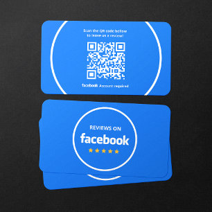 Tarjeta De Visita Código QR de reseñas de Facebook califica mi negoc