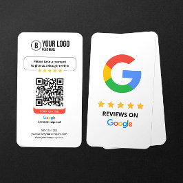 Tarjeta De Visita Código QR de Reseñas de Google Califica mi Negocio
