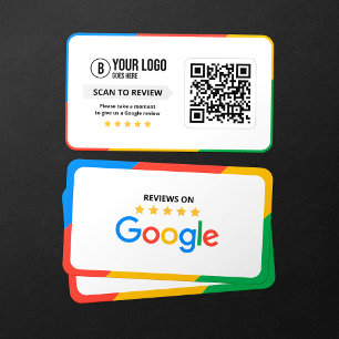 Tarjeta De Visita Código QR de reseñas de Google de clientes Reseña
