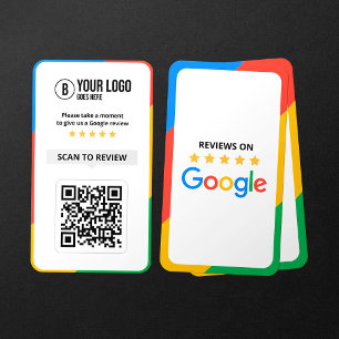 Tarjeta De Visita Código QR de reseñas de Google de clientes Reseña