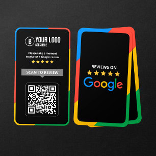 Tarjeta De Visita Código QR de reseñas de Google de clientes Reseñas