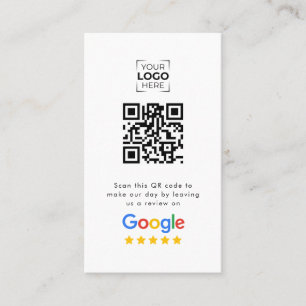 Tarjeta De Visita Código QR de reseñas de Google Negocios reseña 