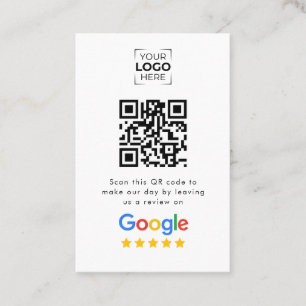 Tarjeta De Visita Código QR de reseñas de Google para negocios