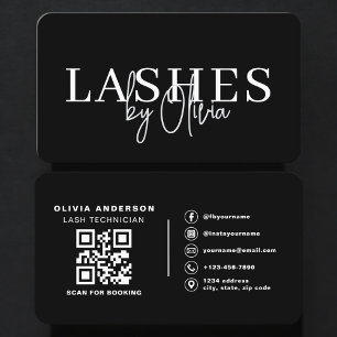 Tarjeta De Visita Código QR de reserva para artistas de pestañas