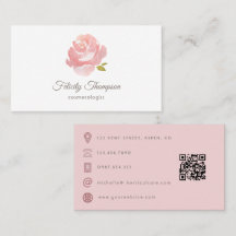 Código QR de Rosa Rosa Suave con Acuarela Chic