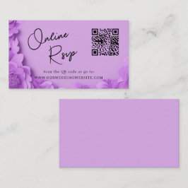 Tarjeta De Visita Código QR de RSVP en línea para sitio web de boda 