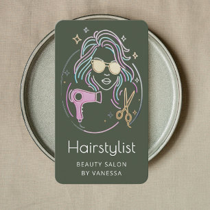 Tarjeta De Visita Código QR de Salón de Belleza de Estilista de Pelo