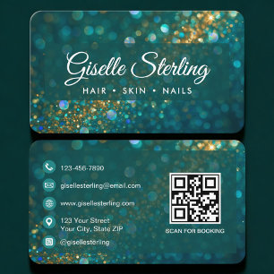 Tarjeta De Visita Código QR de Salón de Belleza Profesional