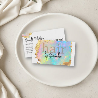 Tarjeta De Visita Código QR de Salón de Estilistas de Pelo de Ágata