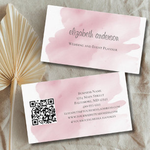 Tarjeta De Visita Código QR de Salpicadura de Pintura al Agua Rosa F