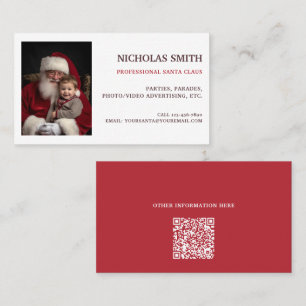 Tarjeta De Visita Código QR de Santa Claus profesional Foto
