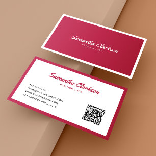 Tarjeta De Visita Código QR de secuencia de comandos de borde magent