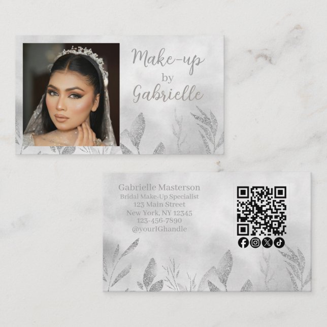 Tarjeta De Visita Código QR de secuencia de comandos fotográficos bo (Anverso / Reverso)