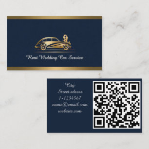 Tarjeta De Visita Código QR de servicio de alquiler de coches profes