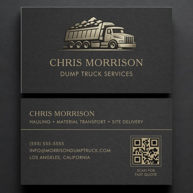 Tarjeta De Visita Código QR de Servicio de Camión de Volteo Profesio (Subido por el creador)