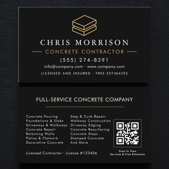 Tarjeta De Visita Código QR de servicio de concreto (Subido por el creador)