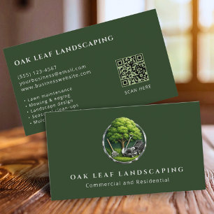 Tarjeta De Visita Código QR de servicio de jardinería y paisajismo p